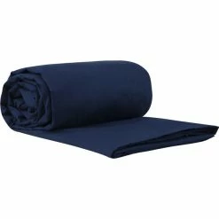 Sea to Summit Premium Cotton Travel Liner Double navy blue -Hike & Camp Shop sea to summit premium cotton travel liner double rectangular navy blue 3