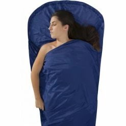 Sea to Summit Silk/Cotton Travel Liner Mummy with Hood navy blue