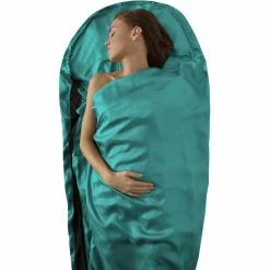 Sea to Summit Silk Stretch Liner Mummy with Hood & Box Foot sea foam